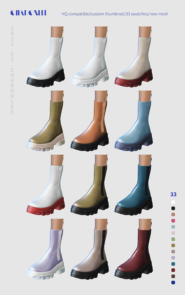 Uterque Ribbed Chelsea Boots at Charonlee » Sims 4 Updates