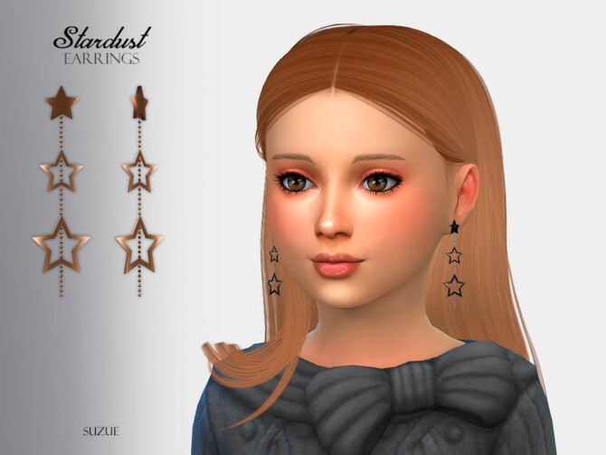 Sims 4 Stardust Earrings Child by Suzue at TSR