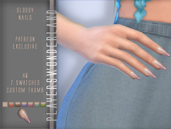 Sims 4 Glossy Nails by PlayersWonderland at TSR