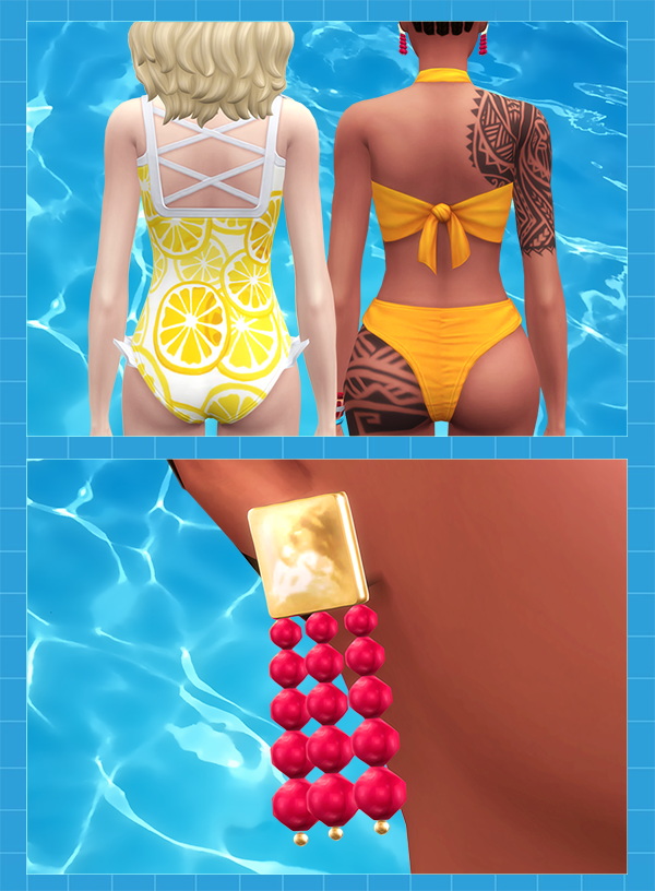 Sims 4 Pool Party mini CC set at Joliebean