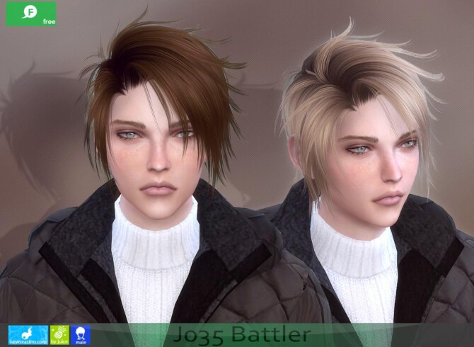 Sims 4 J035 Battler hair for males at Newsea Sims 4