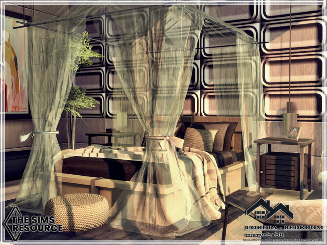 Sims 4 LORETA Bedroom by marychabb at TSR