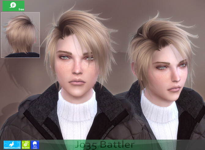 Sims 4 J035 Battler hair for males at Newsea Sims 4
