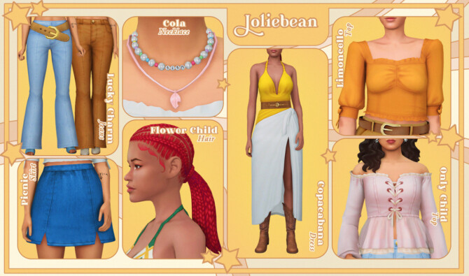 Sims 4 Summer Flow CC pack by Joliebean & SimsTrouble