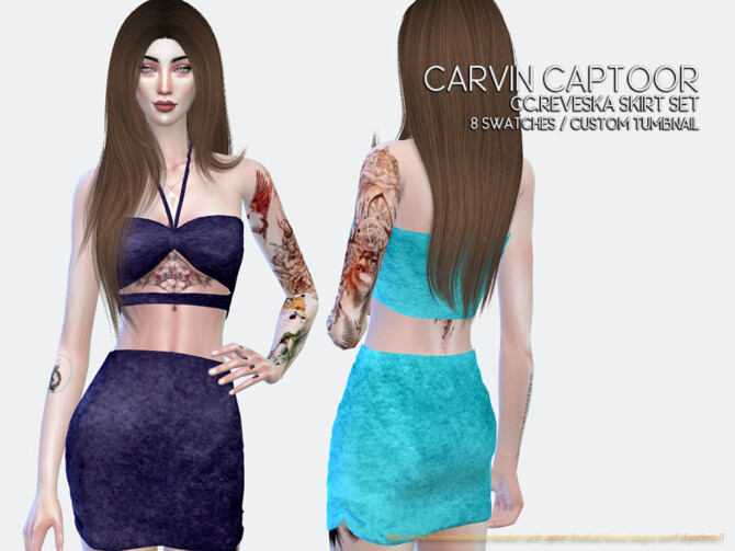 Sims 4 Reveska Skirt Set by carvin captoor at TSR