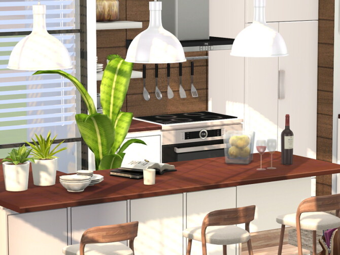 Sims 4 Modern Wood Kitchen by Flubs79 at TSR