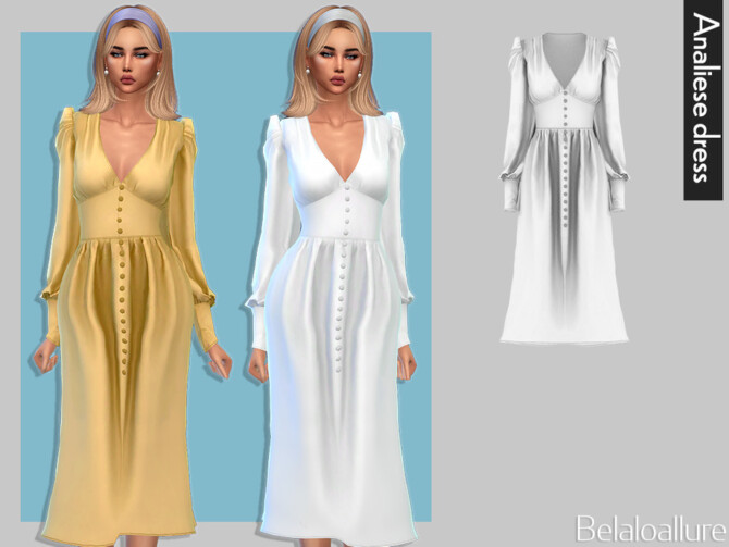 Sims 4 Belaloallure Analiese dress by belal1997 at TSR