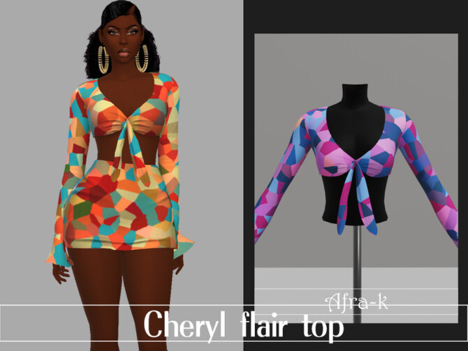 Sims 4 Cheryl flair top by akaysims at TSR