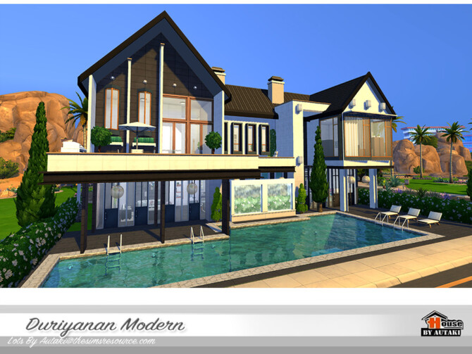 Sims 4 Duriyanan Modern house by autaki at TSR