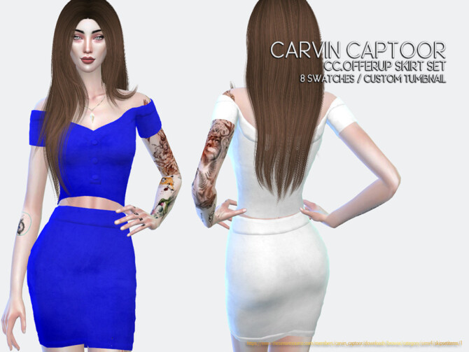 Sims 4 Offerup Skirt Set by carvin captoor at TSR