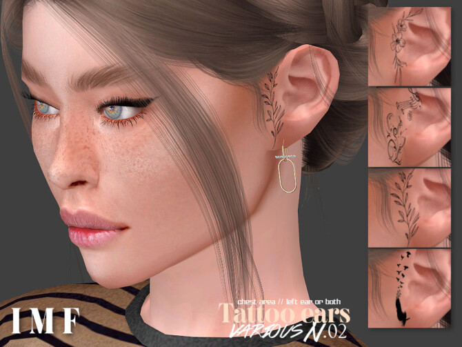 Sims 4 IMF Tattoo Ears Various N.02 by IzzieMcFire at TSR