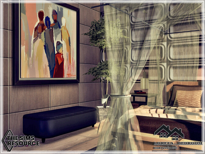 Sims 4 LORETA Bedroom by marychabb at TSR