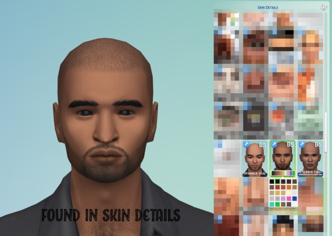 Sims 4 Stubble You   Maxis Match stubble efect at b5Studio