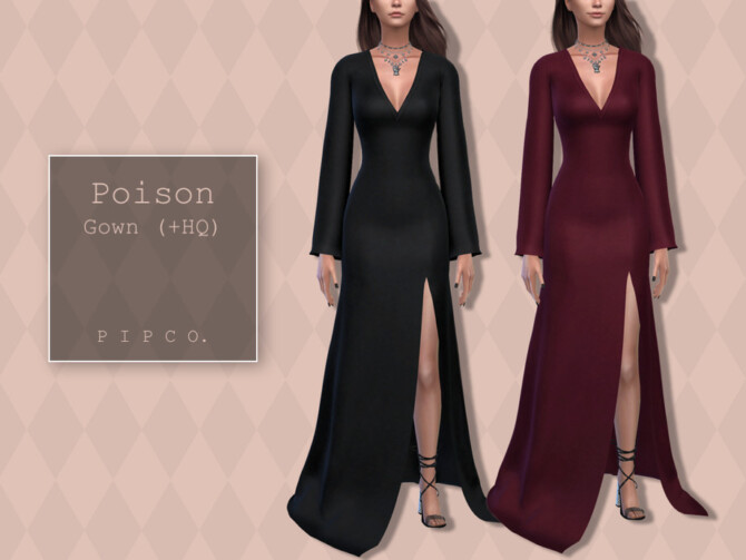 Sims 4 Poison Gown by Pipco at TSR
