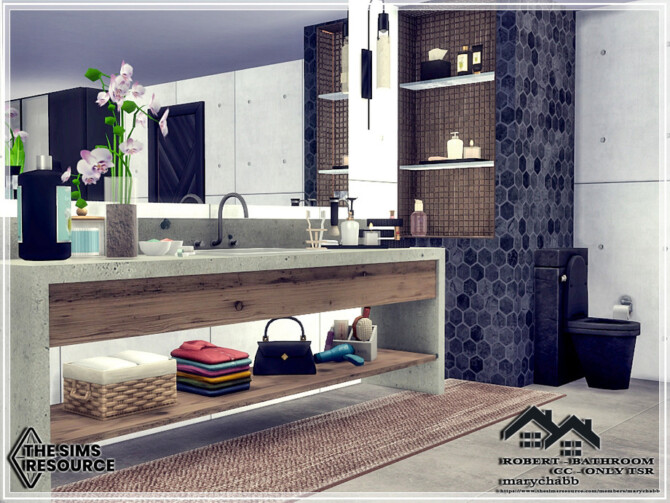 Sims 4 ROBERT Bathroom by marychabb at TSR