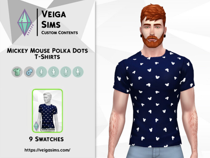 Sims 4 Polka Dots T Shirts by David Mtv at TSR