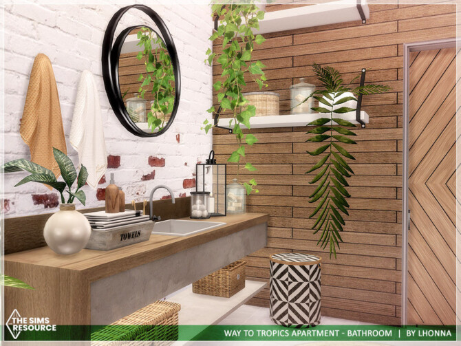 Sims 4 Way To Tropics Apartment Bathroom by Lhonna at TSR
