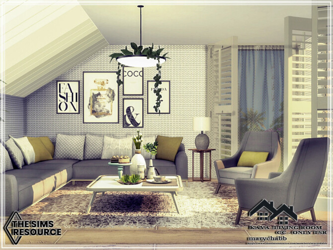 Sims 4 KAYA Living Room by marychabb at TSR