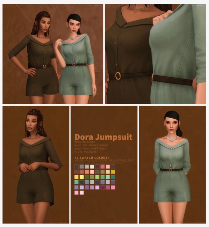 Sims 4 DORA JUMPSUIT at Candy Sims 4