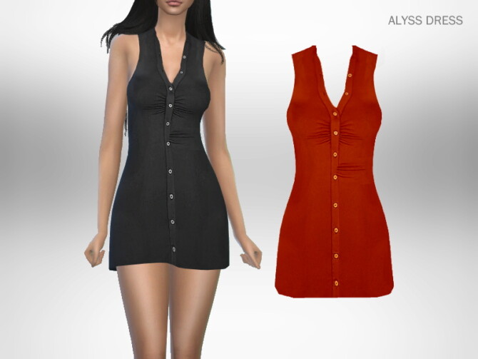 Sims 4 Alyss Dress by Puresim at TSR