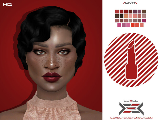 Sims 4 Diva lipstick by LEXEL at TSR
