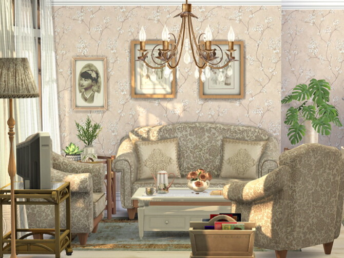 Sims 4 Vintage Living and Dining Room by Flubs79 at TSR