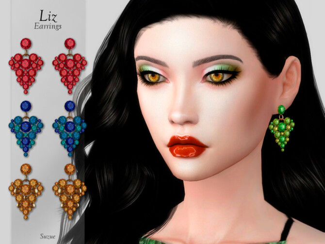 Sims 4 Liz Earrings by Suzue at TSR
