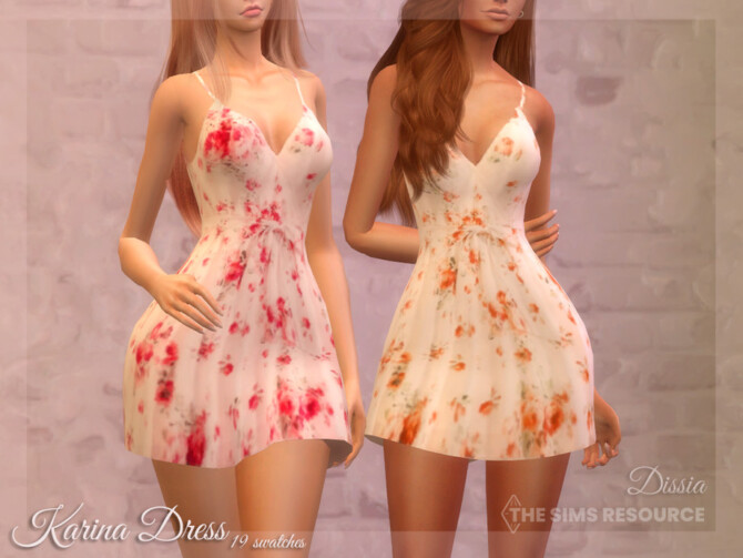 Sims 4 Karina Dress by Dissia at TSR