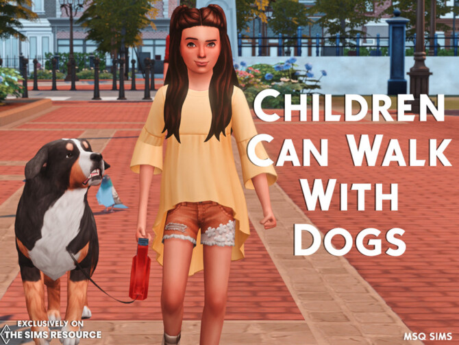 Sims 4 Children Can Walk With Dogs by MSQSIMS at TSR