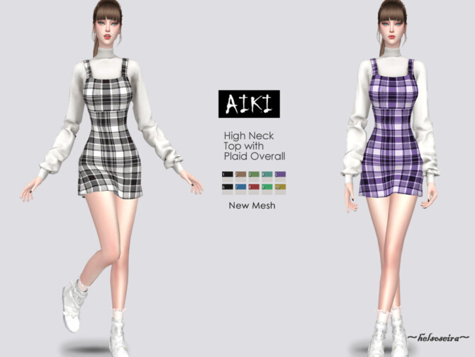 Sims 4 AIKI Overall with Blouse by Helsoseira at TSR