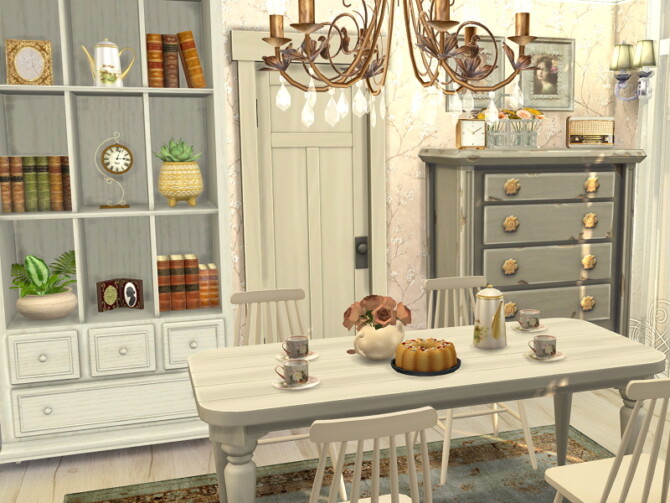 Sims 4 Vintage Living and Dining Room by Flubs79 at TSR