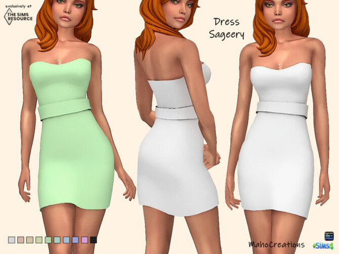 Sims 4 Dress Sageery by MahoCreations at TSR