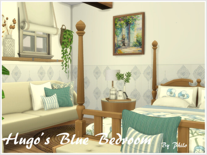 Sims 4 Hugos Blue Bedroom by philo at TSR