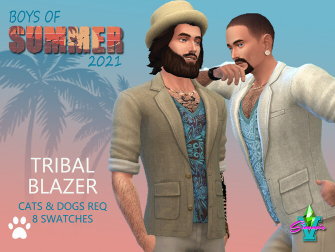 Sims 4 BoS Tribal Blazer by SimmieV at TSR