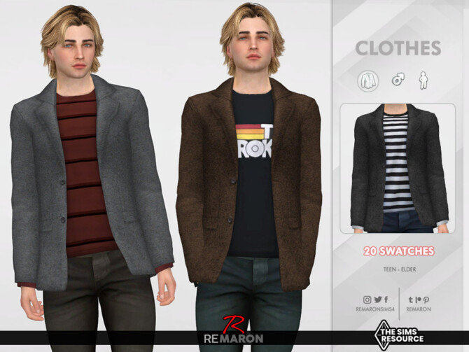 Sims 4 Suits with Shirt 01 for Male Sims by remaron at TSR
