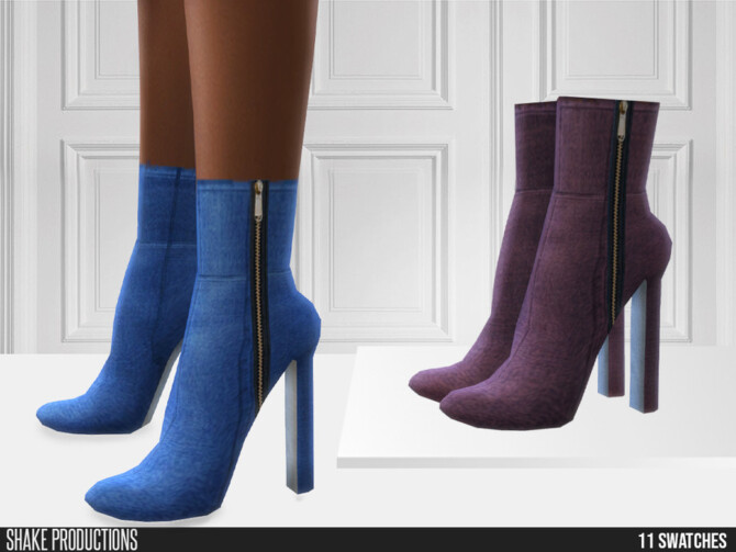 Sims 4 721 Denim Boots by ShakeProductions at TSR
