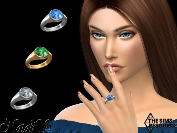 Sims 4 Statement gem signet ring by NataliS at TSR