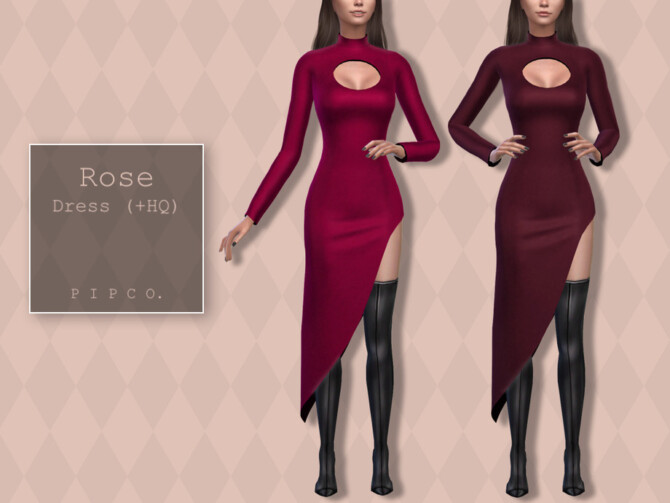 Sims 4 Rose Dress by Pipco at TSR