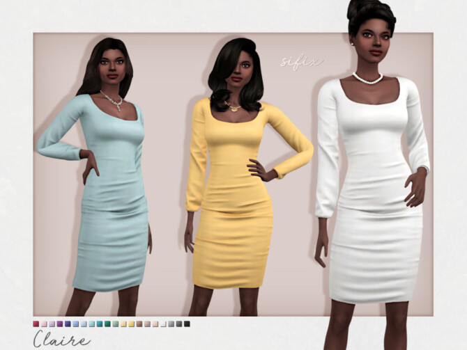 Sims 4 Claire Dress by Sifix at TSR