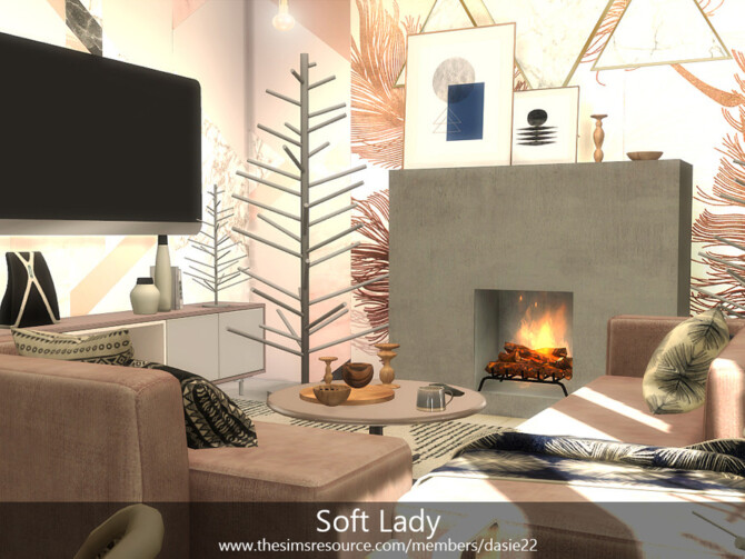 Sims 4 Soft Lady livingroom by dasie2 at TSR