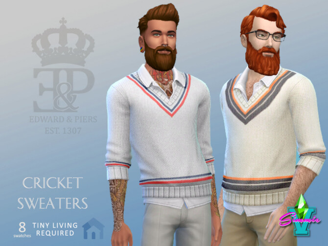 Sims 4 Edward & Piers Cricket Sweaters by SimmieV at TSR