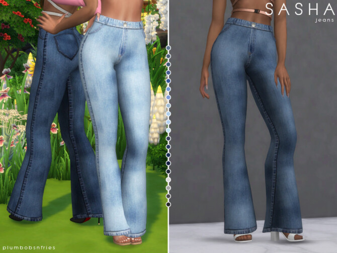 Sims 4 SASHA jeans by Plumbobs n Fries at TSR