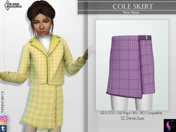 Sims 4 Cole Skirt by KaTPurpura at TSR