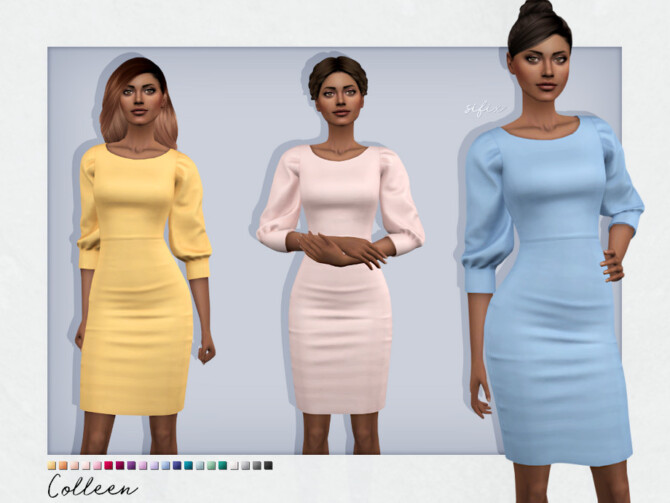 Sims 4 Colleen Dress by Sifix at TSR