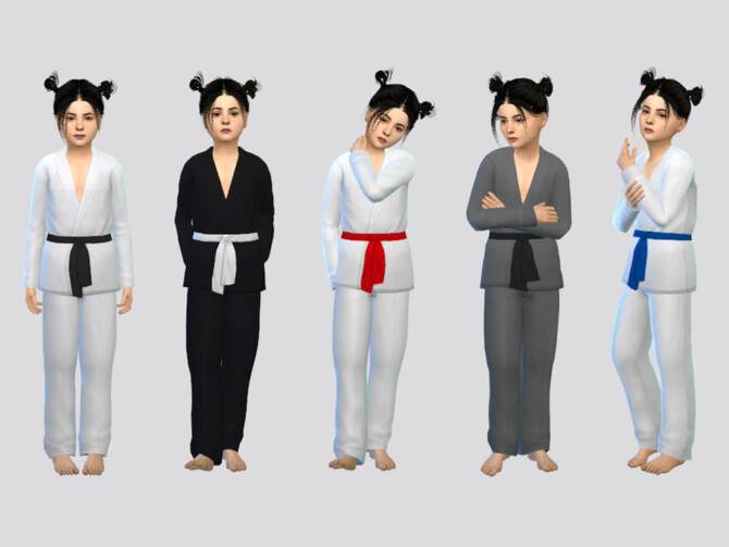Sims 4 Basic Karate Uniform Girls by McLayneSims at TSR