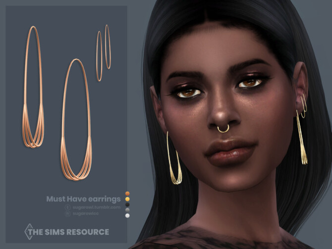 Sims 4 Must Have earrings by sugar owl at TSR