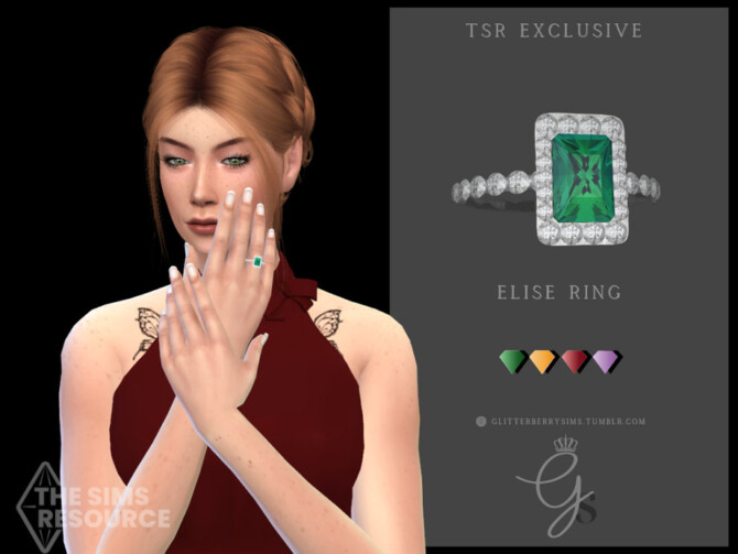 Sims 4 Elise Ring by Glitterberryfly at TSR