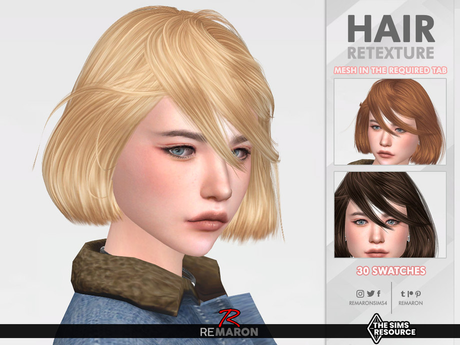 Wings Os1113 Hair Retextured By Remaron The Sims 4 Catalog 58d 