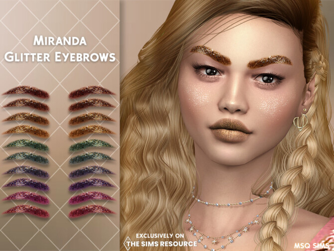 Sims 4 Miranda Glitter Eyebrows by MSQSIMS at TSR