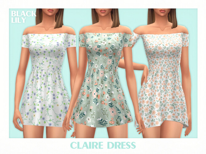 Sims 4 Claire Dress by Black Lily at TSR